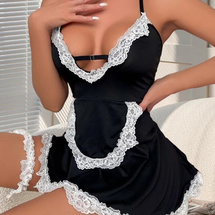 Lace Trim French Maid Set