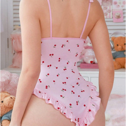 Cherry Sweetheart Ruffle Bodysuit